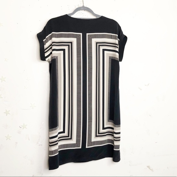 CYNTHIA Rowely geometric silk  Shift mini dress - Picture 6 of 8